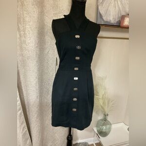 Aryn K Dress Mini Razor Back Gothic Grunge Punk Sz S Black Lined